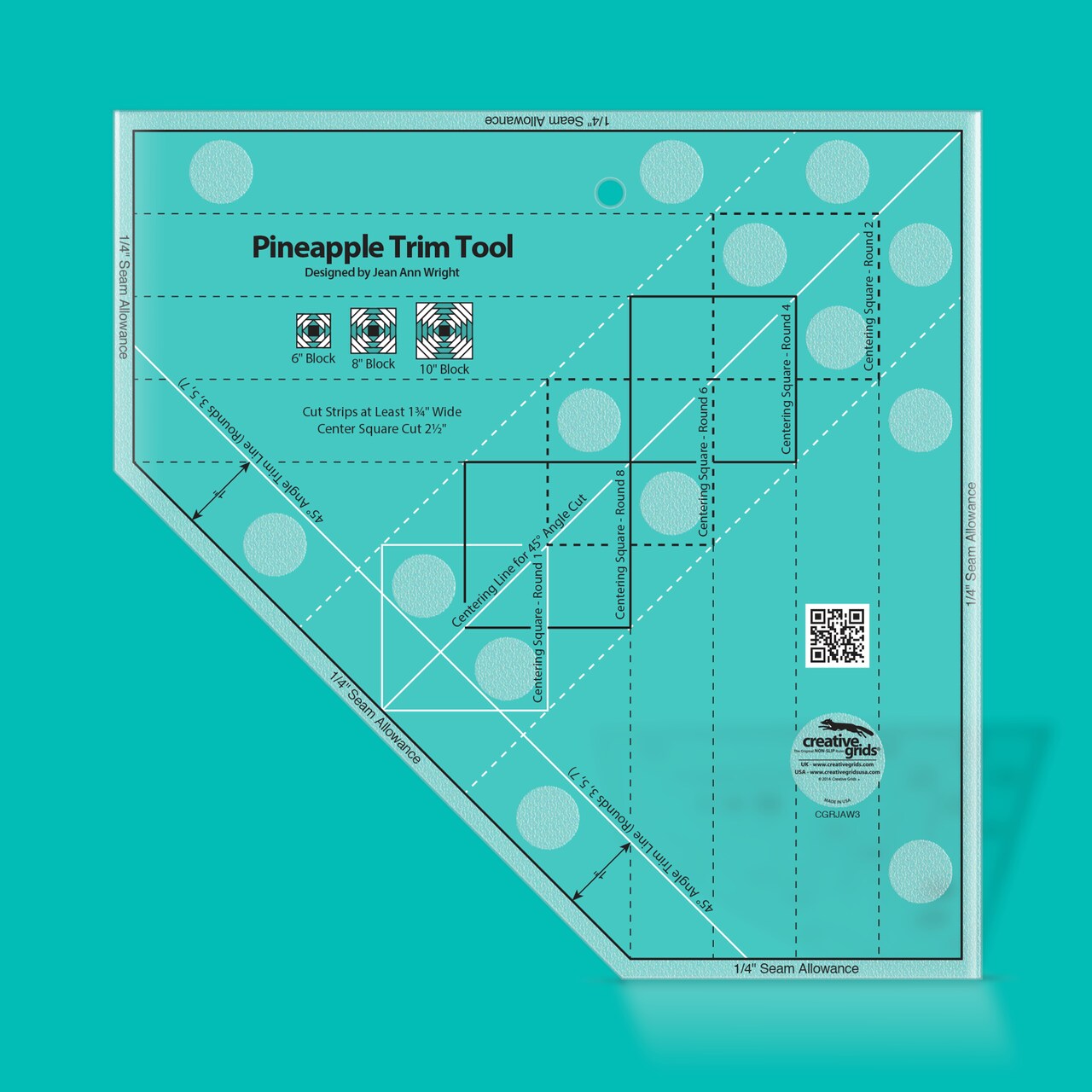 Creative Grids Pineapple Trim Tool for 6, 8 or 10in Finished Blocks CGRJAW3